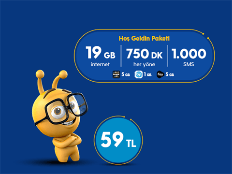 Hoşgeldin 19 GB Paketi 59 TL