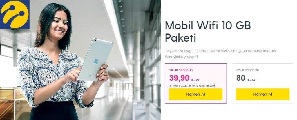 Turkcell Mobil Wifi İnternet Paketleri