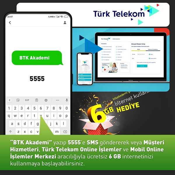 Türk Telekom BTK Akademi 6 GB