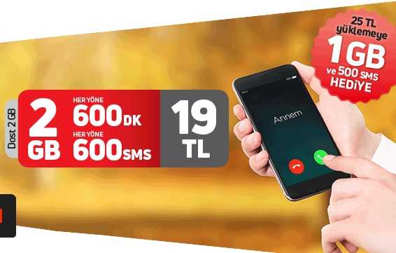 1 GB Hediye İnternet