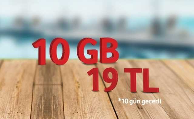 Vodafone Yaz Özel Faturasız 10 GB Paketi 19 TL