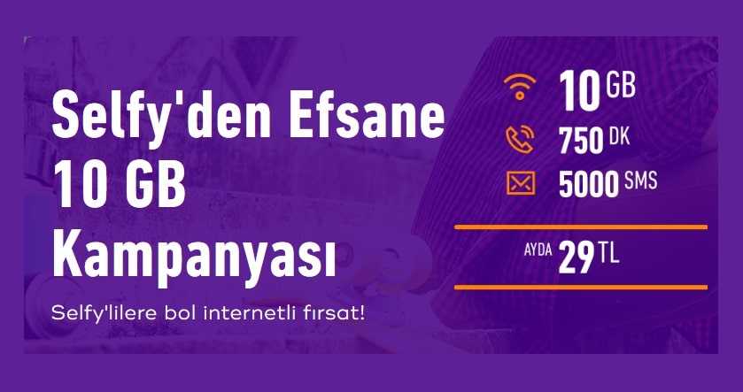 Turk Telekom Selfy Faturasız 15GB Efsane Paketi 29 TL
