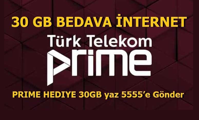 Türk Telekom Prime 30 GB Bedava İnternet