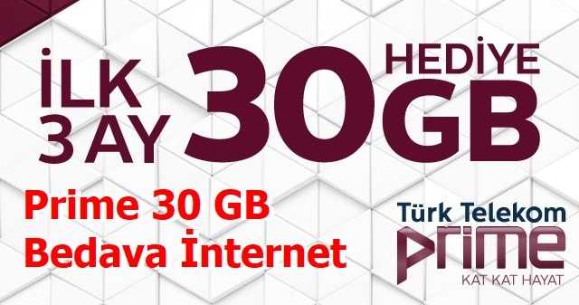 Türk Telekom Prime 30 GB İnternet