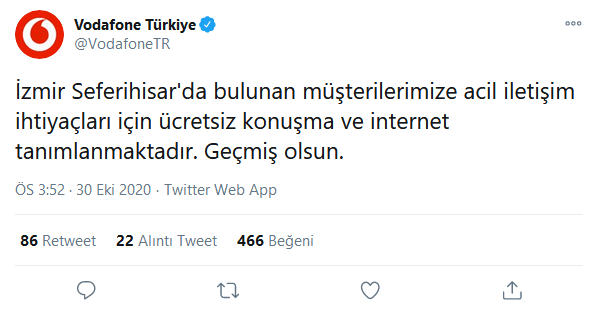 Vodafone İzmir Bedava İnternet