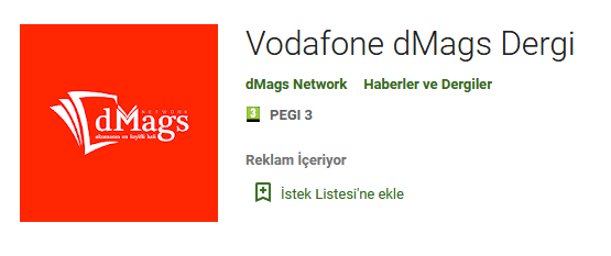 Vodafone Dergi dMags İndir