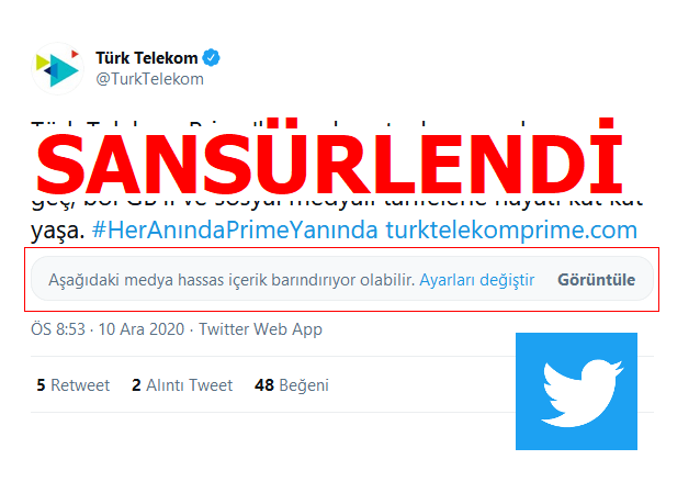 Twitter Türk Telekom Reklamını Sansürledi