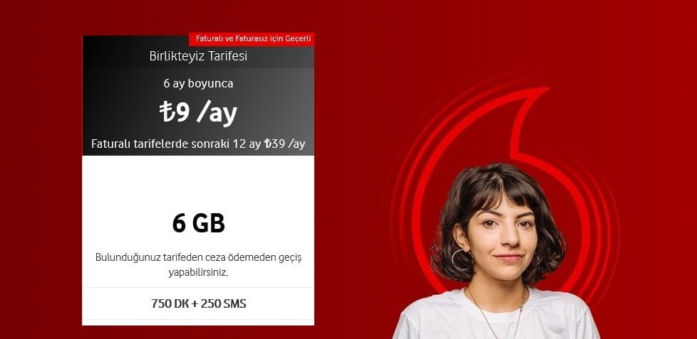Vodafone 6 GB internet 9 TL iş Arayanlara