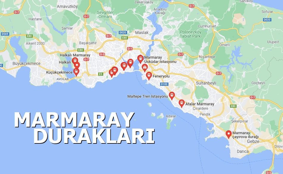 Marmaray Durakları ve Marmaray Saatleri 2021