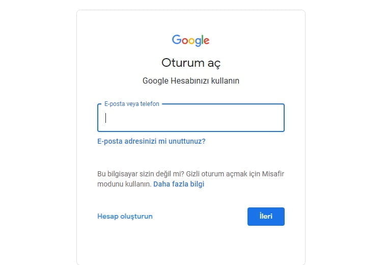 E-posta şifremi unuttum giriş yapamıyorum