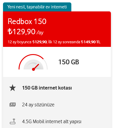 Redbox 150 GB Paketi 129 TL