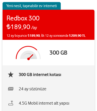 Redbox 300 GB Paketi 189 TL