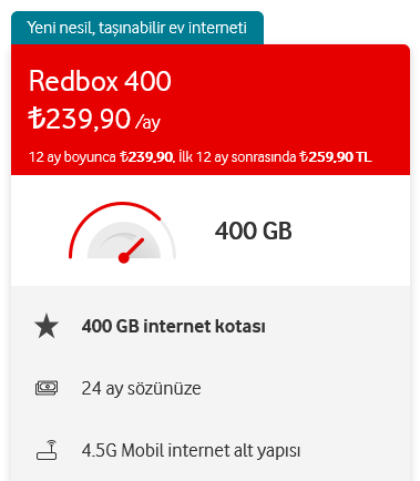 Redbox 400 GB Paketi 239 TL