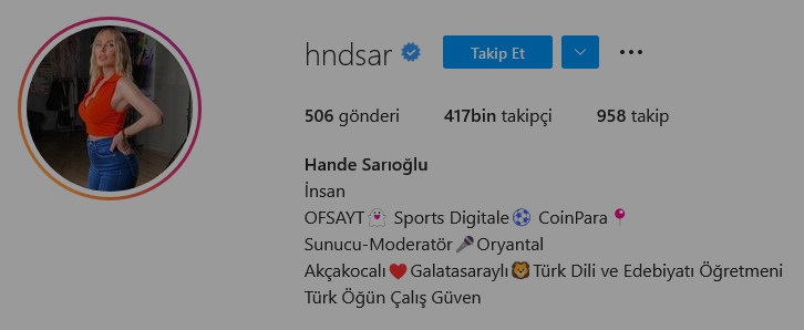 Hande sarıoğlu instagram