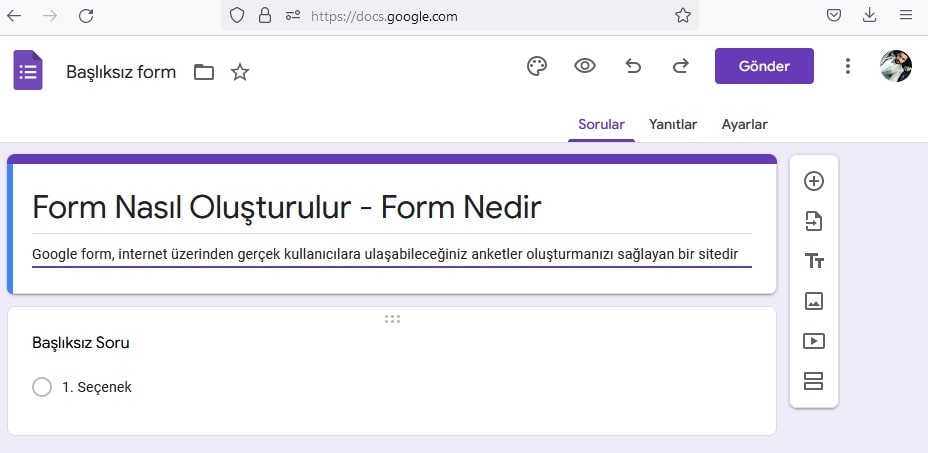 Google Form Nasıl Oluşturulur