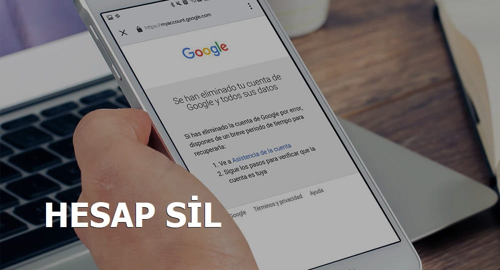 Google hesabı silme linki