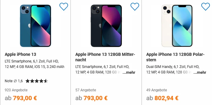 iPhone 13 Almanya Fiyatı