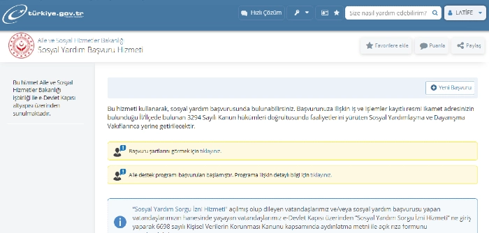 Doğalgaz Yardımı Başvuru Formu  