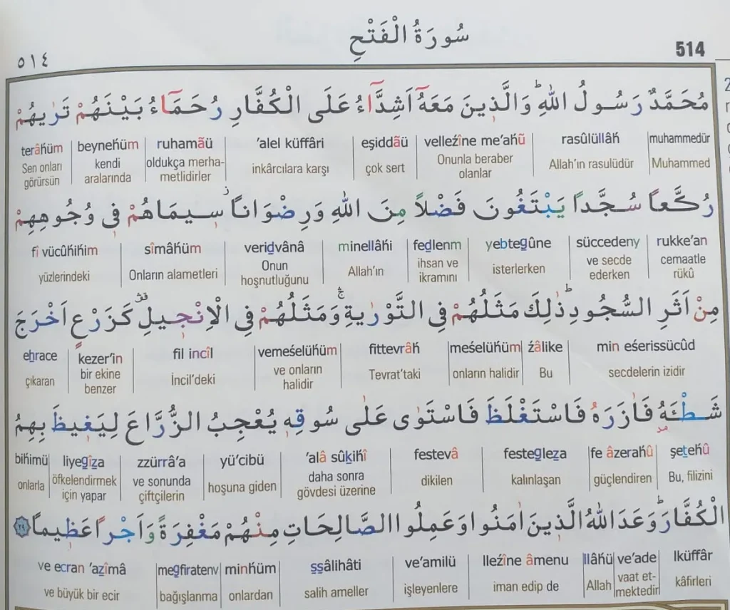 Fetih suresi kaç sayfa | türkçe ve arapça okunuşu