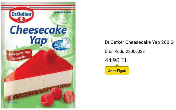 A101 Cheesecake Fiyatı