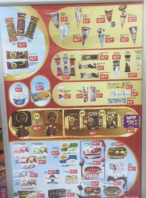 Bim dondurma fiyatları