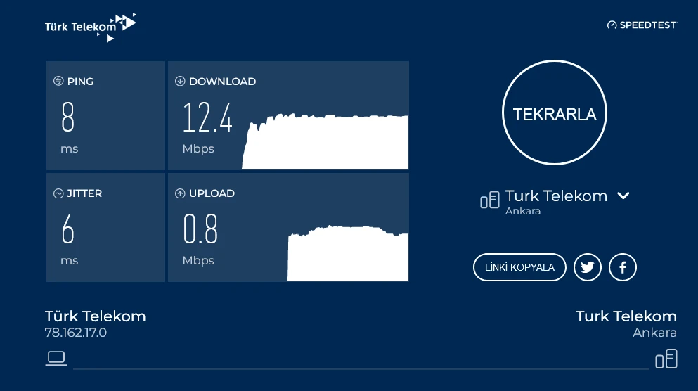 Türk telekom hız testi