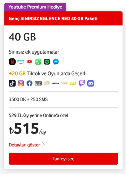 Vodafone Netflix Sınırsız