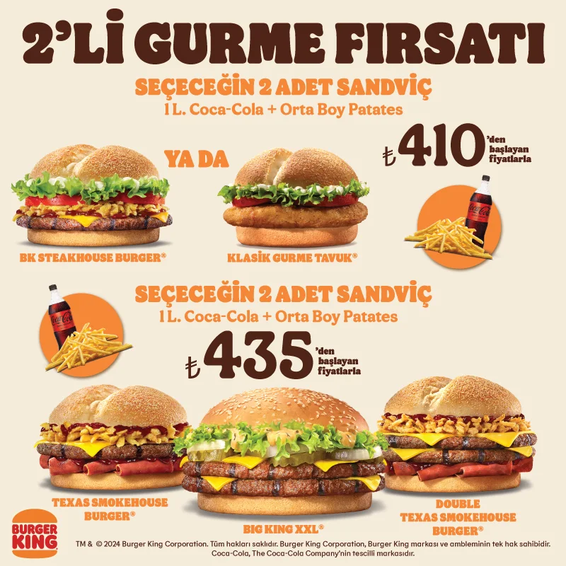 Burger King Menü Fiyatları