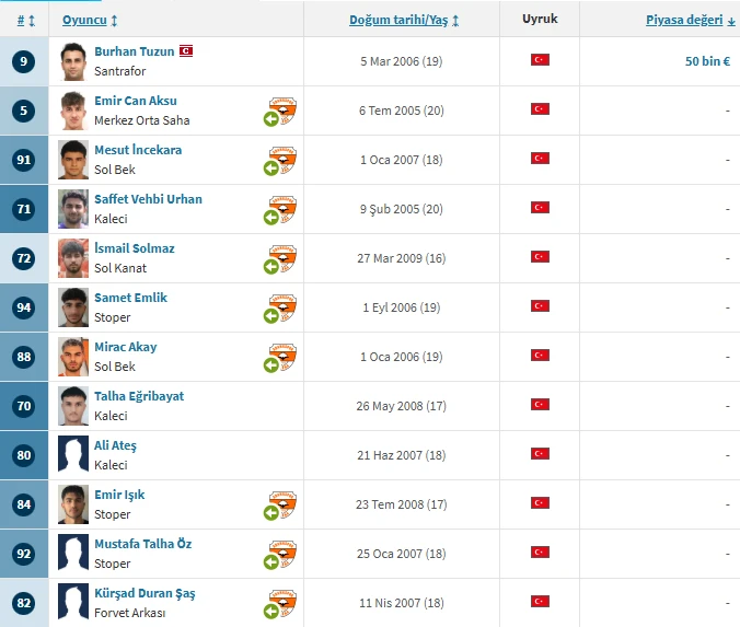 Adanaspor Oyuncuları